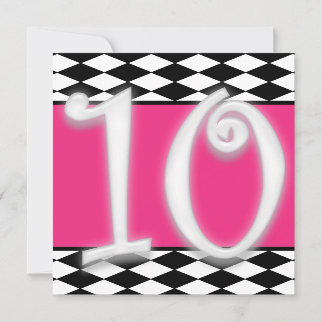 10o convite personalizado do aniversário (Frente)