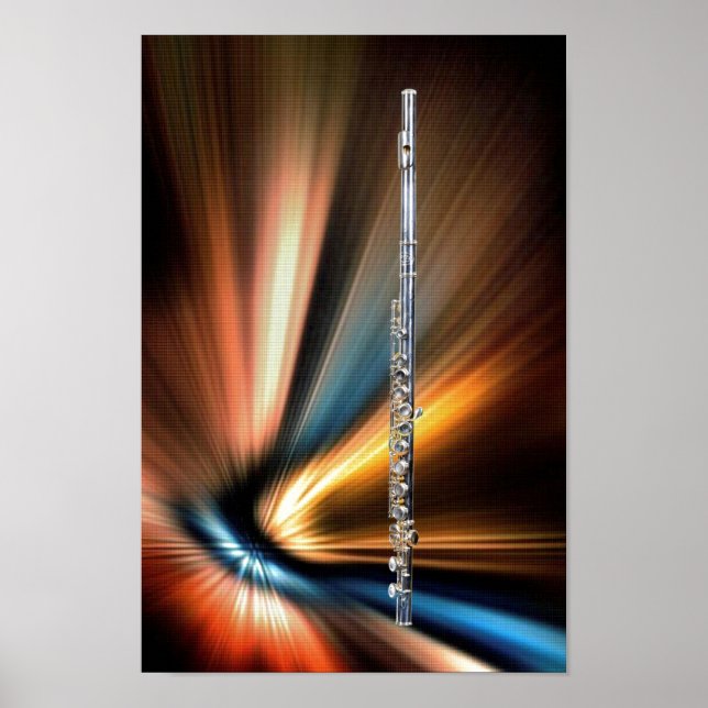 10x14 Poster de flauta ou imagem para músico (Frente)