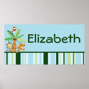 10x20 Nome de Arte do Nursery Impressão Rain-Fores