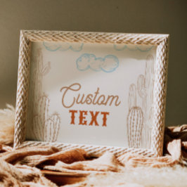 10x8 - Sinal de Partido de Cowboy Editável