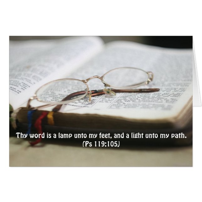 119:105 do salmo do cartão Thy palavra é uma (Frente Horizontal)