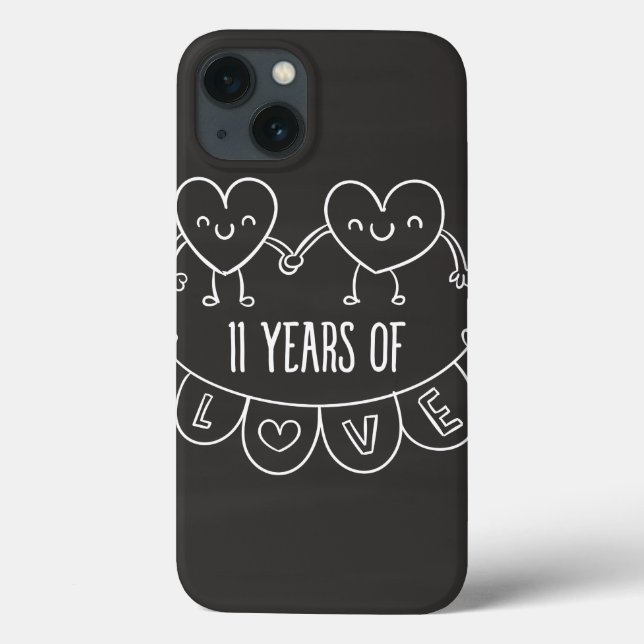 11 Anniversário Gift Chalk Hearts (Verso)