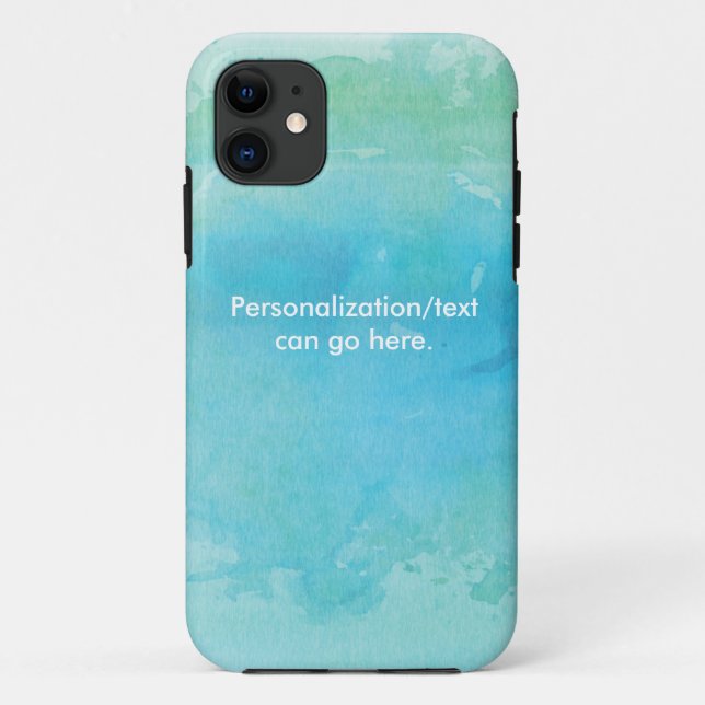 11 Capa de iPhone para Praia de Oceano em Aquarela (Verso)