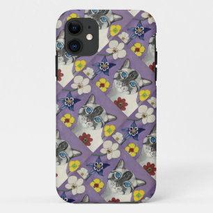 11 Capa para iPhone / iPad Gato e Flores