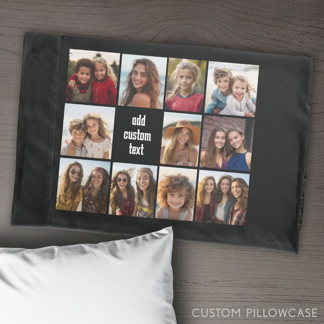 11 Colagem de fotos com fundo preto (Create Your Own Photo Collage Pillowcase)