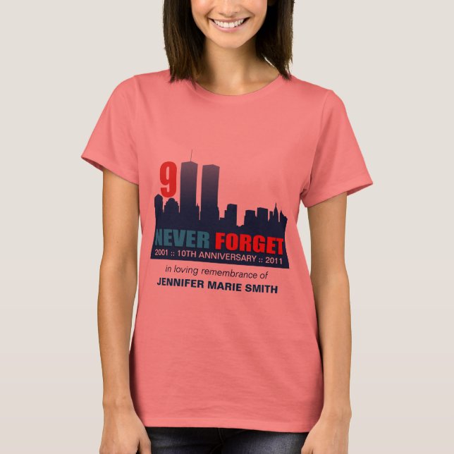 11 de setembro de 10 - Em memória da camiseta pers (Frente)