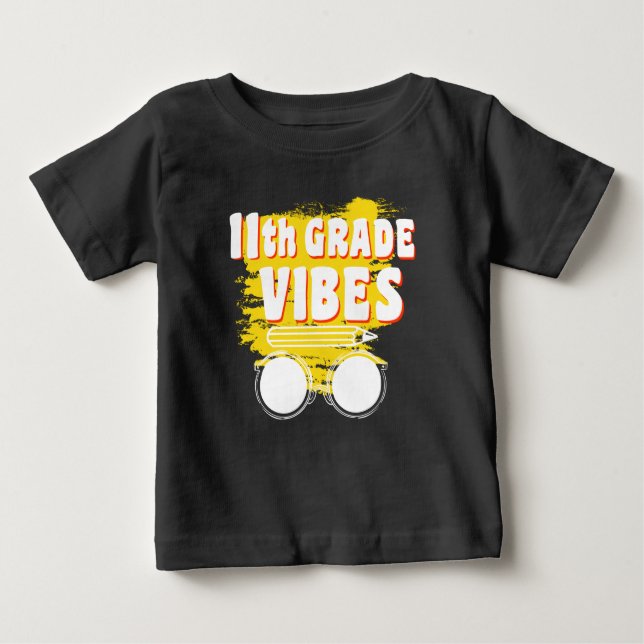 11 Grau Vibes Camisa De Volta À Escola Primeiro Di (Frente)