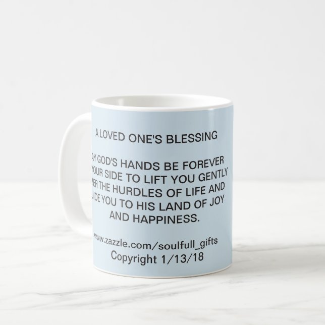 11 onças. CANECA de CAFÉ com "AMADO SUA BÊNÇÃO " (Frente Esquerda)