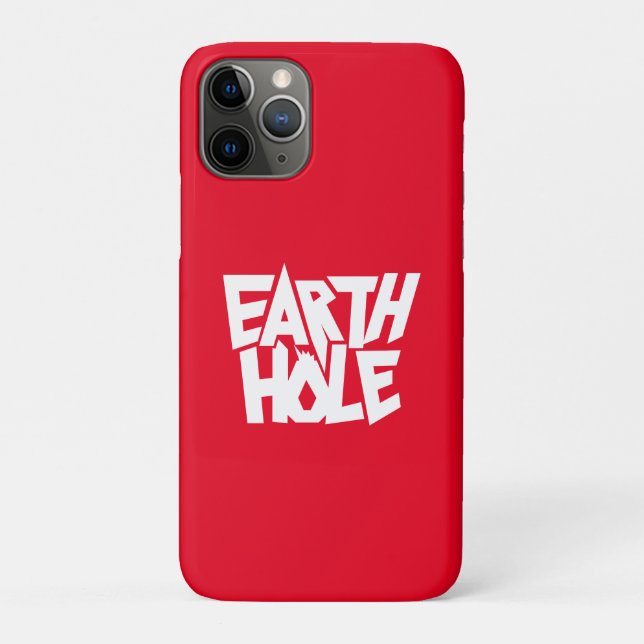 11 Pro Furo da Terra para capa de iPhone Vermelho (Verso)
