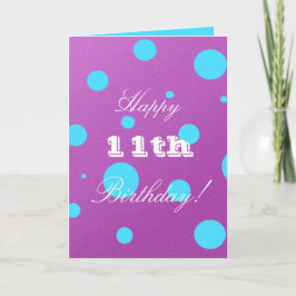 11o cartão de aniversário feliz para a menina