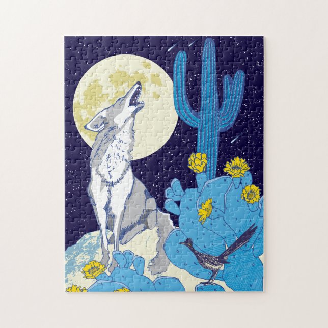 11x14 Howling Coyote Quebra-cabeça para Pessoas ce (Vertical)