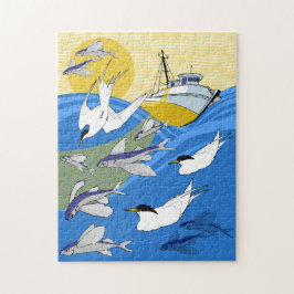 11x14 Quebra-cabeça de pesca para Pessoas cegas