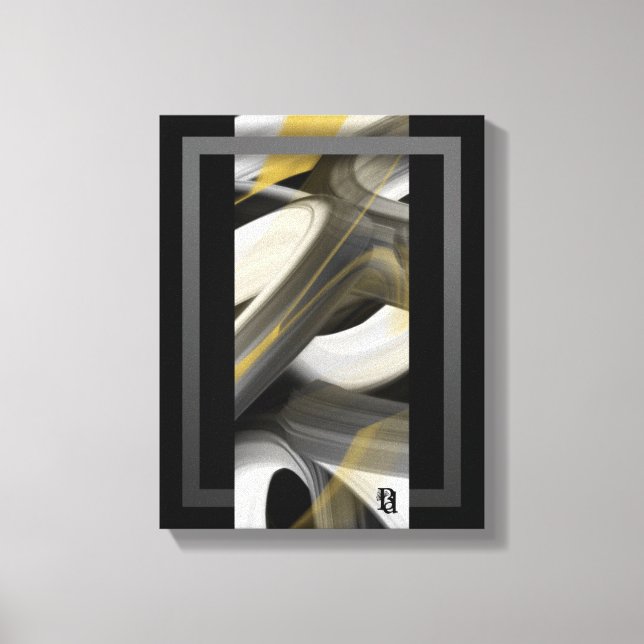 11x14" Tendência Arte Abstrata Canvas Preto Branco (Frente)