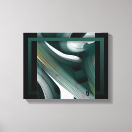 11x14" Trend Abstract Art Canvas Black White Green