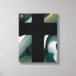 11x14" Trend Abstract Art Canvas Black White Green