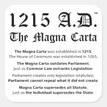 1215 A.D.™ Os Adesivos de Lei Comum da Magna Carta