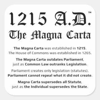 1215 A.D.™ Os Adesivos de Lei Comum da Magna Carta