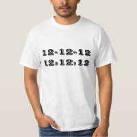 12-12-12 branco do t-shirt