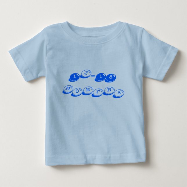 "12-18" meses de t-shirt azul dos doces (Frente)