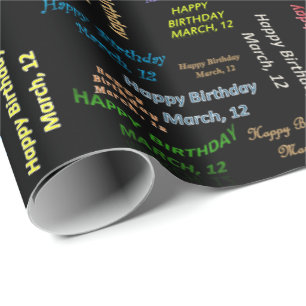 12 de março, papel de embrulhamento de presente de