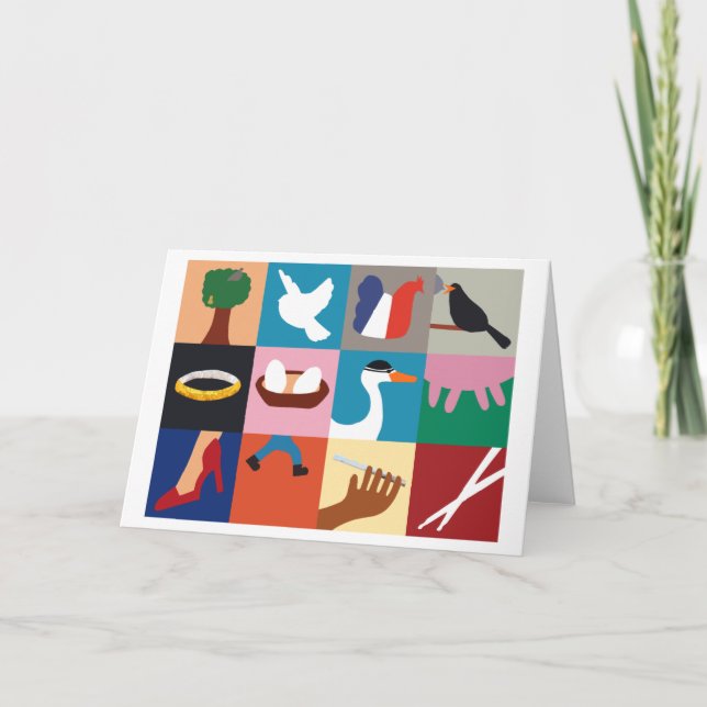 12 dias de Cartões de natal de Natal (Frente)