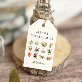 12 dias de etiquetas de presentes personalizadas d