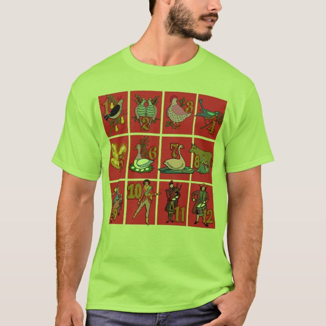 12 dias de t-shirt do Natal, roupa, presentes (Frente)