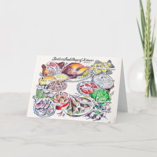 12 dias do cartão de Natal - cor da alma (Frente)