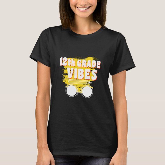 12 Grau Vibes Camisa De Volta À Escola Primeiro Di (Frente)