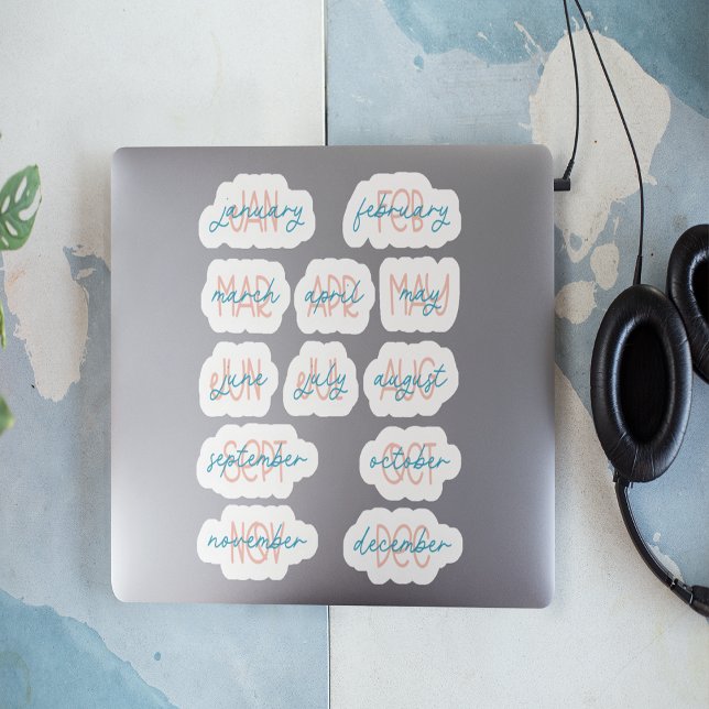 12 Meses com adesivos para leitores (12 Month Planner Stickers)
