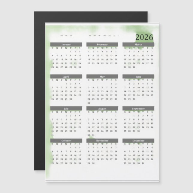 12 Month Calendar 2026 (Frente/Verso)