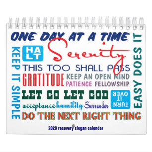 12 passos calendário dos slogans para a resoluç