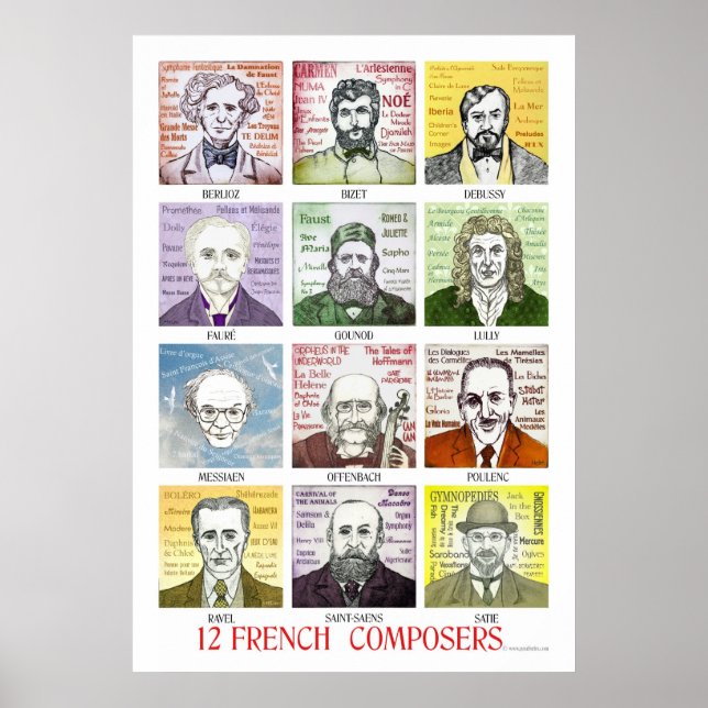 12 Poster dos compositores franceses (Frente)