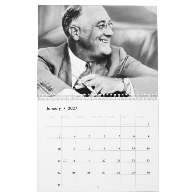 12 presidentes Democráticas calendário (Jan 2027)