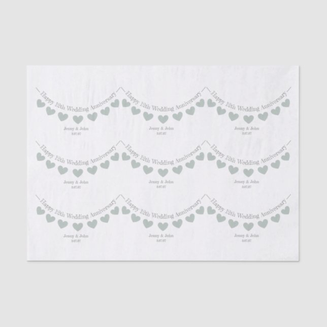 12/ seda Papel de jade de casamento de aniversário (Frente )