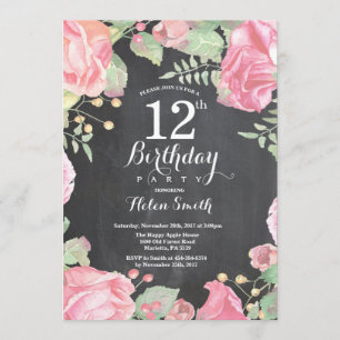 12o convite floral botânico do aniversário