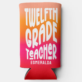 12th Grade Teacher Orange Red Ombre