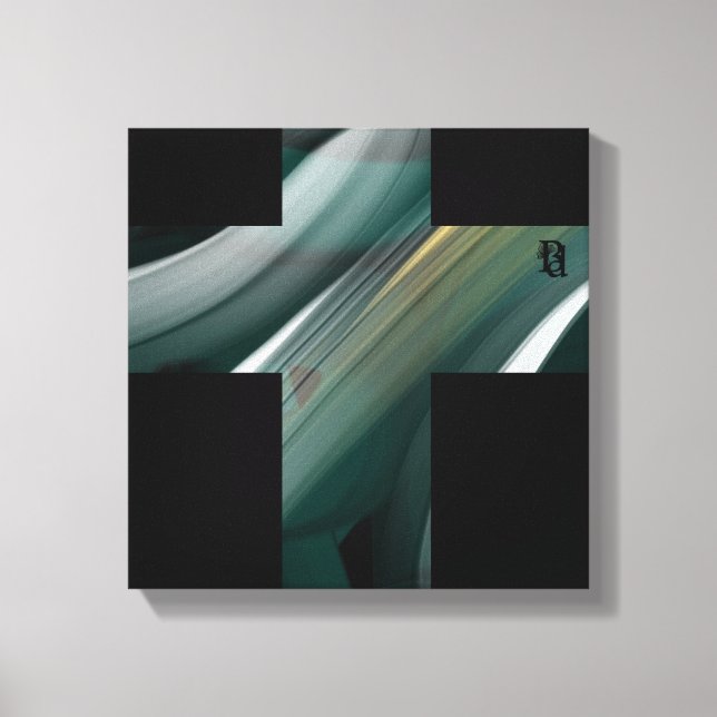 12x12" Tendência Arte Abstrata Canvas Preto Branco (Frente)