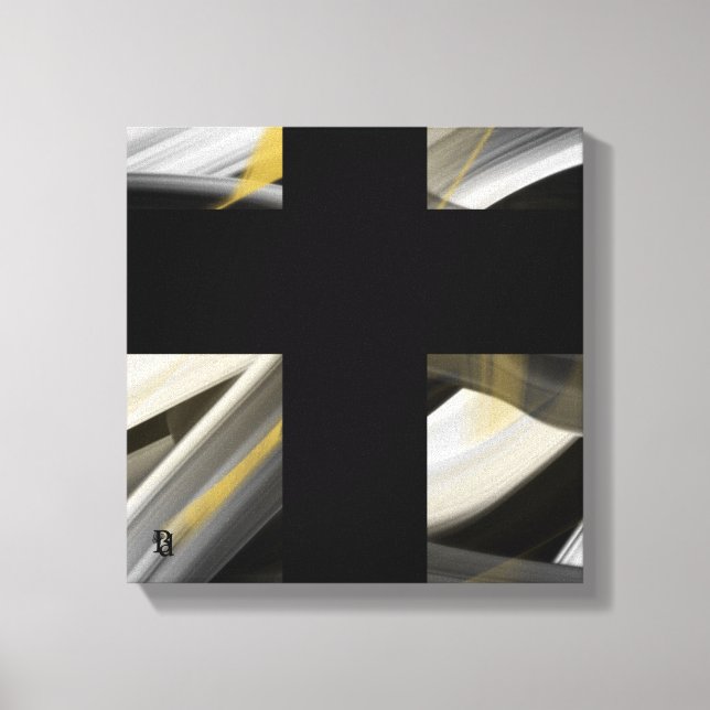 12x12" Tendência Arte Abstrata Canvas Preto Branco (Frente)