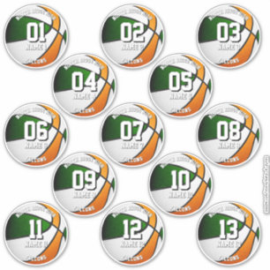 13 adesivos de basquete cores da equipe laranja ve