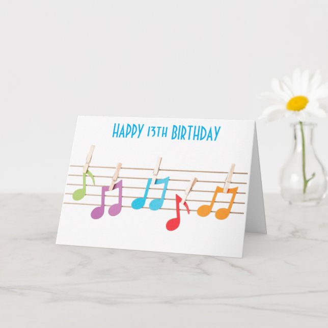 **13 ANIVERSÁRIO** NOTAS MUSICAIS DESEJOS DE ANIVE (Planta pequena)