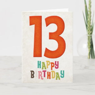 13 Birthday Feliz Cartão de Aniversário Design