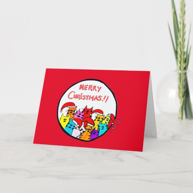 13 - Cartão de gatos de Natal (Frente)