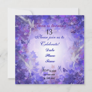 13 Convite de aniversário Púrpura
