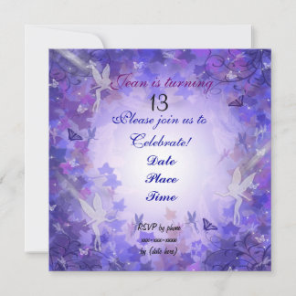 13 Convite de aniversário Púrpura