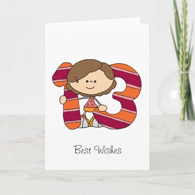 13o Cartão de cartões de aniversários - menina (Frente)