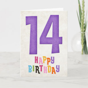 14 Aniversário Feliz Cartão de Aniversário Design