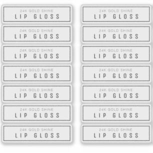14 Etiquetas De Brilho De Lip Claras 2,9 X 0,85 Po
