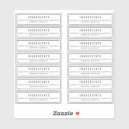 14 Etiquetas De Ingrediente Claras 2,9 X 1,15 Pole