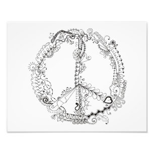 14 x 11 Foto do Ilustrated Artsy Peace Sign
